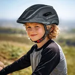 Kask rowerowy fullface dziecięcy Wozinsky z zdejmowaną szczęką i tylną lampką USB 52-56 cm - szary - 13