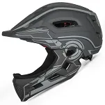 Kask rowerowy fullface dziecięcy Wozinsky z zdejmowaną szczęką i tylną lampką USB 52-56 cm - szary - 6