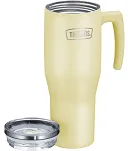 Duży termokubek Thermos Refreshing 1,1 L - z uchwytem i słomką - matowo waniliowy - 3