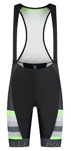 Spodenki rowerowe Rogelli HERO II z żelową wkładką, Szaro-limonkowe