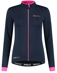 Ocieplana damska bluza rowerowa Rogelli ESSENTIAL, niebiesko-różowa