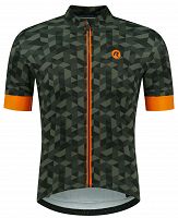 Koszulka rowerowa Rogelli RUBIK, khaki-pomarańczowa