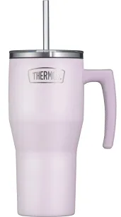Termokubek Thermos Refreshing 0,85 L - z uchwytem i słomką - matowo lawendowy