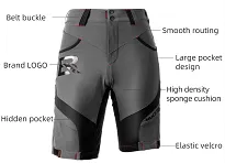 Szorty rowerowe Rockbros YPK020 - black - 11