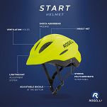 Dziecięcy/Młodzieżowy kask rowerowy Rogelli START fluorowy - 3