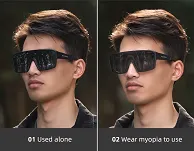 Rockbros SP348 - uniwersalne optyczne okulary z polaryzacją - black / mirror orange - 15