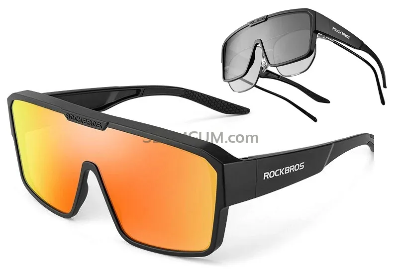 Rockbros SP348 - uniwersalne optyczne okulary z polaryzacją - black / mirror orange