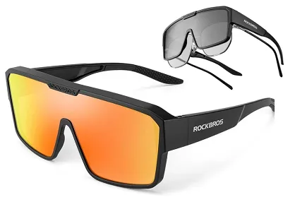 Rockbros SP348 - uniwersalne optyczne okulary z polaryzacją - black / mirror orange