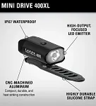 Lampka przednia LEZYNE MINI DRIVE 400 - 400 lumenów, usb - 2