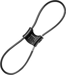 Linka zabezpieczająca Rockbros na szyfr, 59,5 cm, czarna