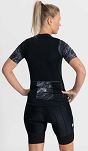 Elegancka damska koszulka kolarska Rogelli LIQUID, czarno-szara - 4