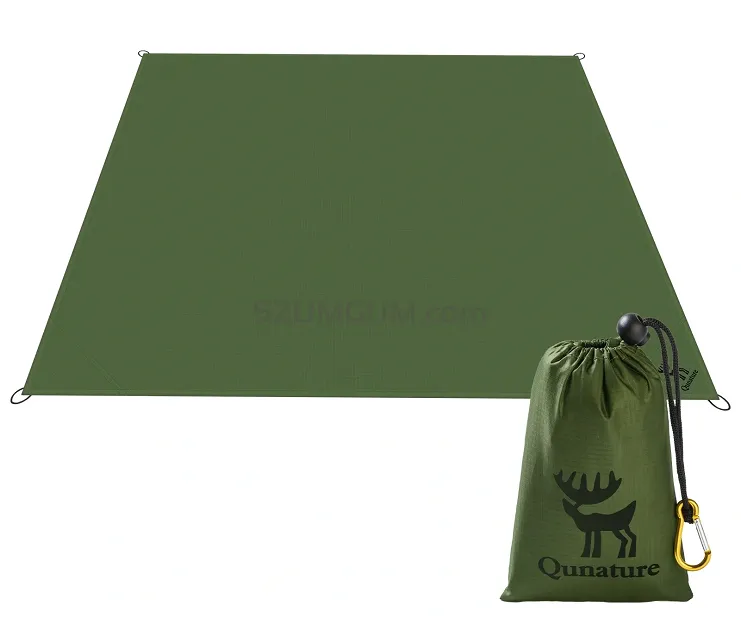 Wodoodporny koc piknikowy Qunature 150 × 140 cm – zielony