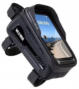 Wodoodporna torebka na telefon na górę ramy - Wild Man M20 czarna