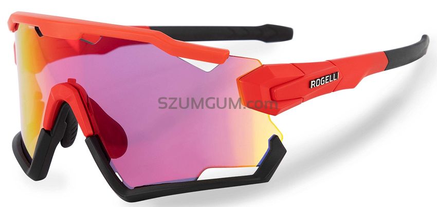 Rogelli SWITCH red - okulary sportowe z wymiennymi szkłami i zdjemowalnymi ramkami