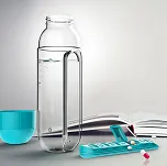 Asobu In Style Pill Organizer do suplementów z butelką 600ml - red - 3