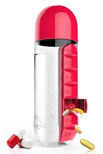 Asobu In Style Pill Organizer do suplementów z butelką 600ml - red