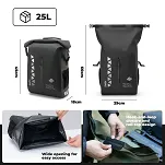 Wodoszczelna sakwa na bagażnik Rockbros TL-153 Road to Sky 25 L - army green - 7