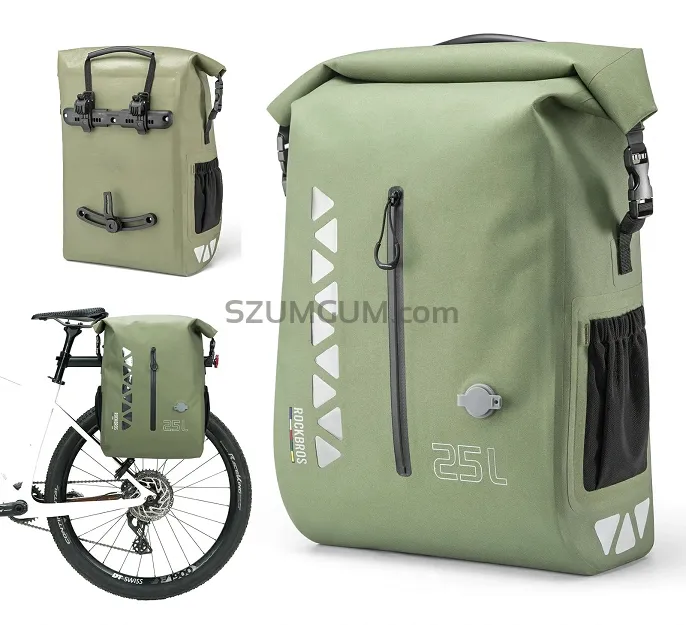 Wodoszczelna sakwa na bagażnik Rockbros TL-153 Road to Sky 25 L - army green