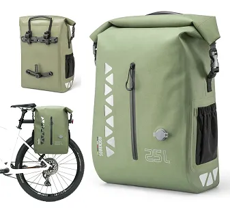 Wodoszczelna sakwa na bagażnik Rockbros TL-153 Road to Sky 25 L - army green