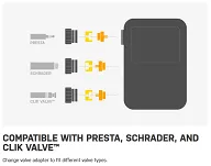Pompka akumulatorowa Topeak E-Booster® Digital Mini - AV, SV oraz SCV (Clik Valve) - 13