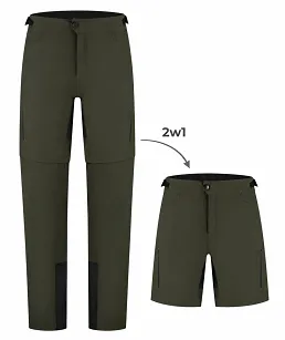 Spodnie rowerowe Rogelli MTB ADVNTR Core Zip-Off 2w1 z odpinanymi nogawkami – zielone