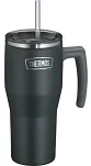 Termokubek Thermos Refreshing 0,85 L - z uchwytem i słomką - matowo czarny - 2