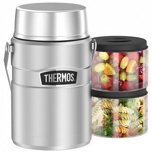 Stainless King Thermos 173070 - Duży  termos obiadowy na żywność,  1,39L  z dwoma naczyniami