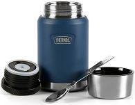 Termos na jedzenie z składaną łyżką i kubkiem Thermos ICON 710 ml - niebieski - 5