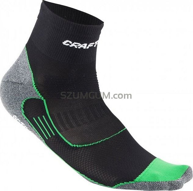 Skarpety rowerowe CRAFT Be Active, czarno-zielone