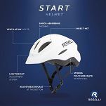 Dziecięcy/Młodzieżowy kask rowerowy Rogelli START biały - 3