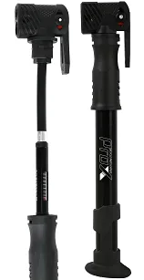 Pompka rowerowa Prox Zefir III Mini alu z podwójną głowicą, wężykiem i manometrem – AV/FV