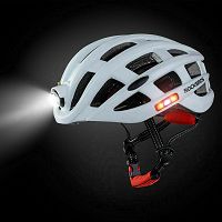 Kask rowerowy Rockbros ZN1001 z zintegrowanym oświetleniem 360°, white