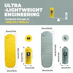 Ultralekki materacyk do spania Qunature Air Cloud R5.0 - yellow - 2
