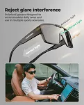 Rockbros SP348 - uniwersalne optyczne okulary z polaryzacją - white / mirror blue - 6