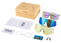 Okulary sportowe Rockbros SP338 – 3 wymienne soczewki: fotochromowe, polaryzacyjne i żółte nocne - transparent purple - 15