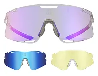 Okulary sportowe Rockbros SP338 – 3 wymienne soczewki: fotochromowe, polaryzacyjne i żółte nocne - transparent purple - 4