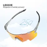 Okulary sportowe Rockbros SP338 – 3 wymienne soczewki: fotochromowe, polaryzacyjne i żółte nocne - transparent purple - 11