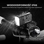 Inteligentna lampka Rockbros M6 1000 lm z cyfrowym wyświetlaczem GoPro - pink - 6