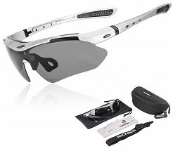 Okulary sportowe Rockbros 0089 polaryzacyjne - srebrne