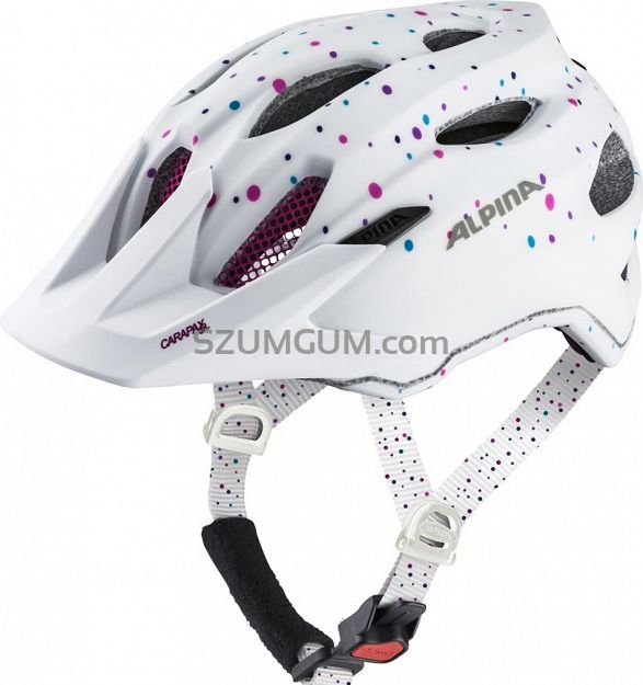 Kask rowerowy Alpina Carapax JR - White Polka Dots