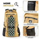 Ultralekki, wodoodporny, składany plecak Qunature H49, 20 L - khaki - 4