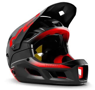Kask z odpinaną szczęką MET Parachute MCR MIPS - black red matt glossy