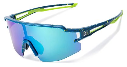 Okulary sportowe Rockbros SP204 - polaryzacyjne z ochroną UV i wkładką korekcyjną / niebieskie szkła - niebiesko-zielone