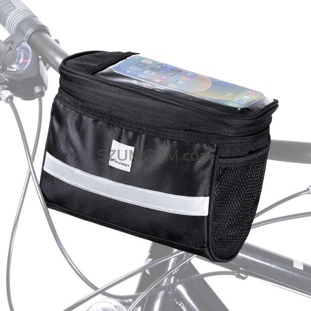 Torba rowerowa na kierownicę z etui na telefon - Wozinsky WBB12BK