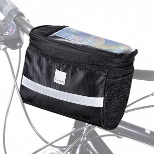 Torba rowerowa na kierownicę z etui na telefon - Wozinsky WBB12BK