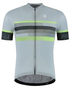 Ekskluzywna koszulka kolarska Rogelli HERO II,  szaro-limonkowa