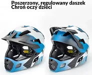 Kask młodzieżowy z odpinaną szczęką Rockbros TS-61 - blue-white-black - 6