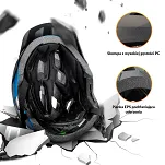 Kask młodzieżowy z odpinaną szczęką Rockbros TS-61 - blue-white-black - 8