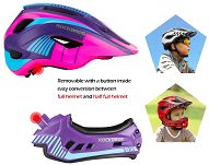 Kask rowerowy Rockbros TT-32SBPP dziecięcy z odpinaną szczęką - S (48-54 cm) / M (54-58 cm) - fioletowo-różowy - 2