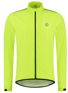 Lekka rowerowa kurtka przeciwdeszczowa z podklejanymi szwami Rogelli CORE 2.0, odblaskowo żółta